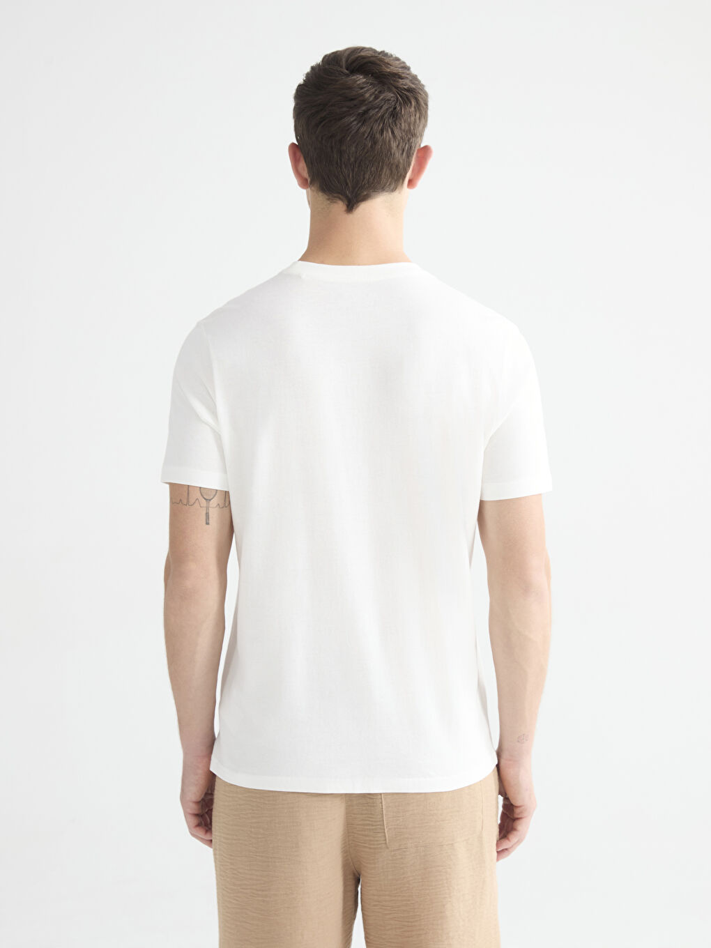 Plus Size Crew Neck Printed Cotton Men's T-Shirt-3