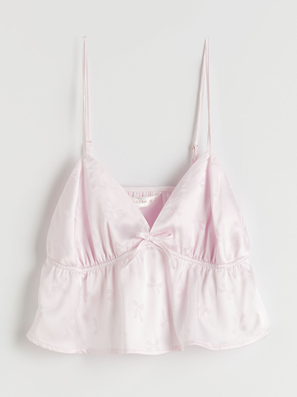 Pembe V Yaka Saten Kadın Şortlu Pijama Takımı-1