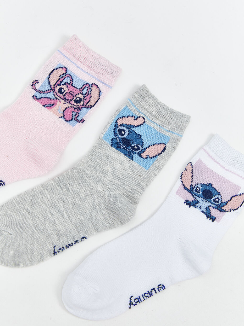 Stitch Patterned Girls' Ankle Socks 3-packs-1
