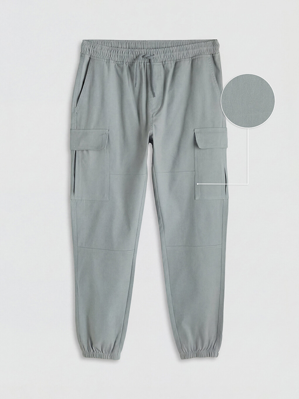 Regular Fit Gabardine Men's Cargo Trousers-4