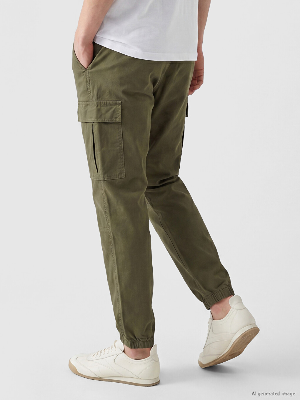 Regular Fit Gabardine Men's Cargo Trousers