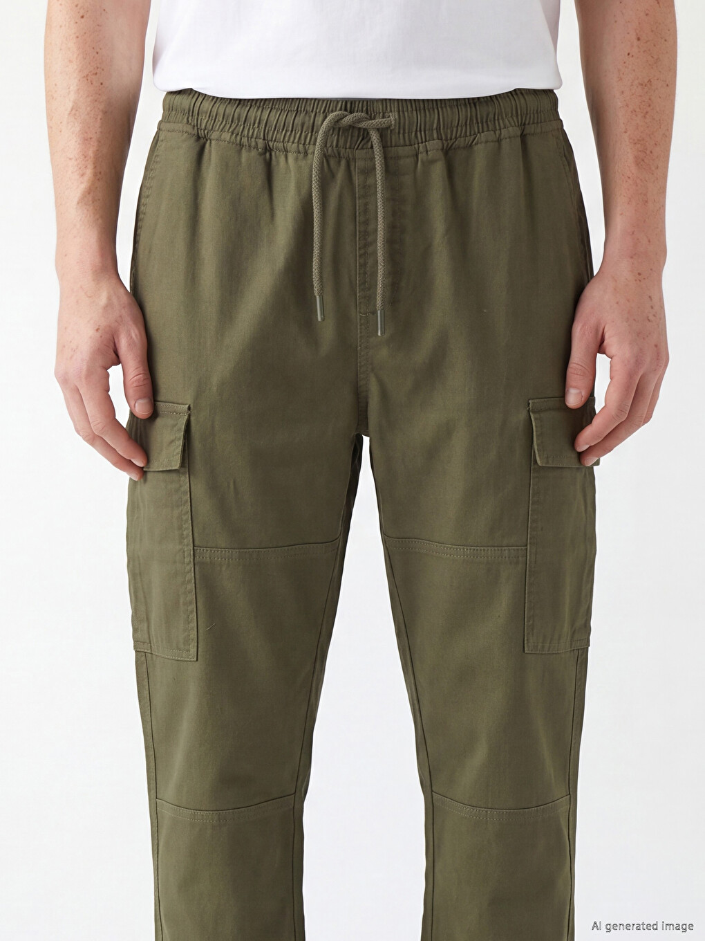 Regular Fit Gabardine Men's Cargo Trousers-2