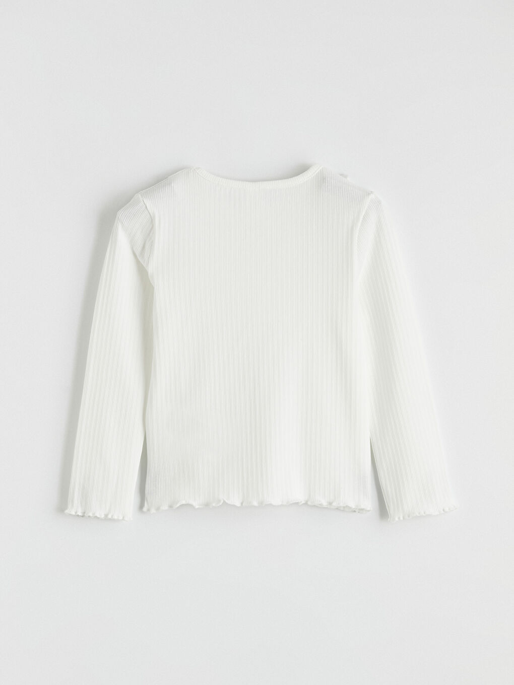 Majica sa okruglim izrezom za devojčice od rebraste tkanine-2