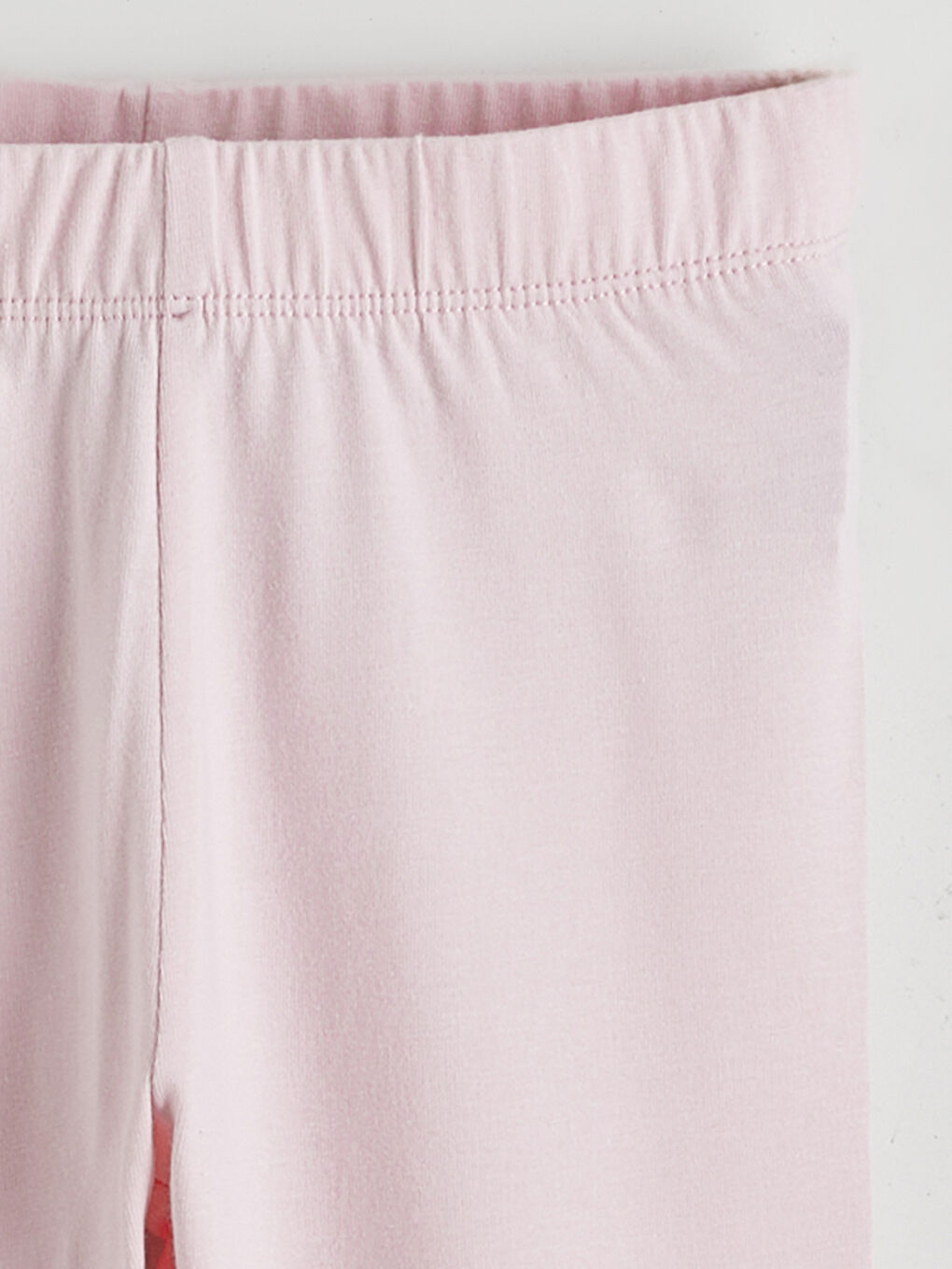 Pembe Beli Lastikli Kız Çocuk Tayt-1