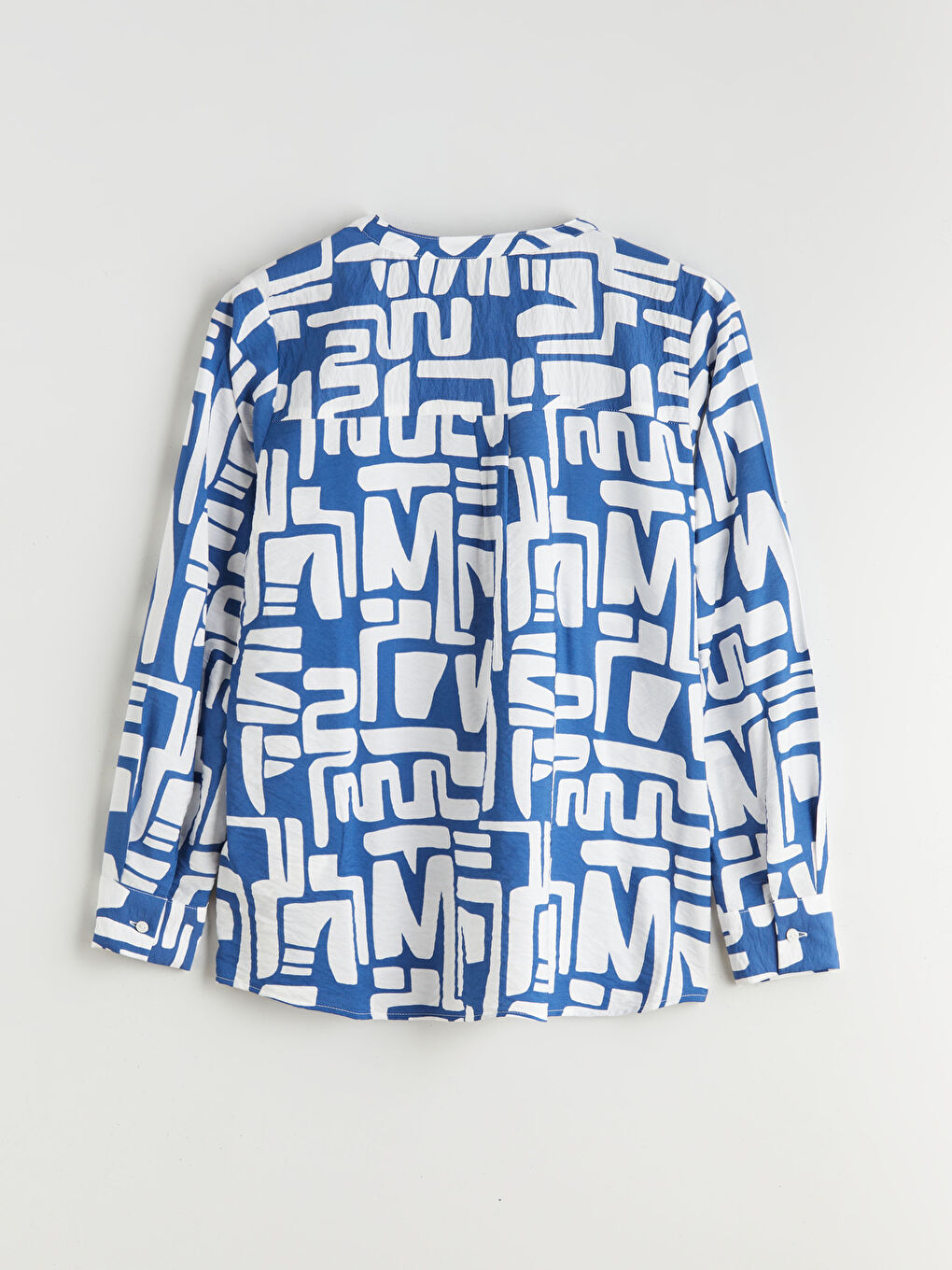 Asymmetrical Neckline Patterned Blouse-5