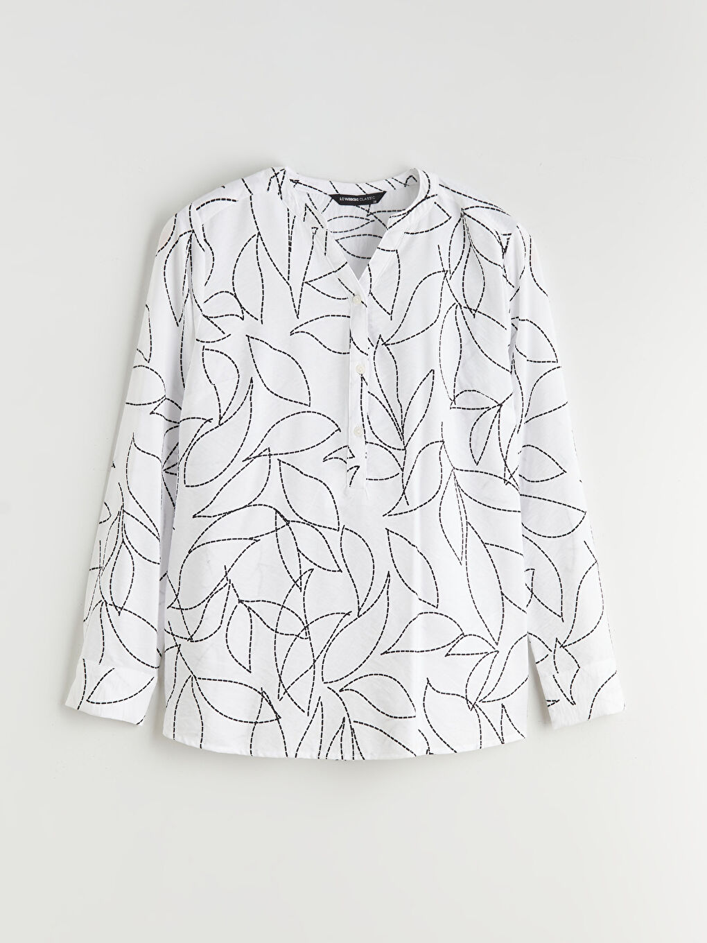 Asymmetrischer Ausschnitt Gemusterte Bluse-4