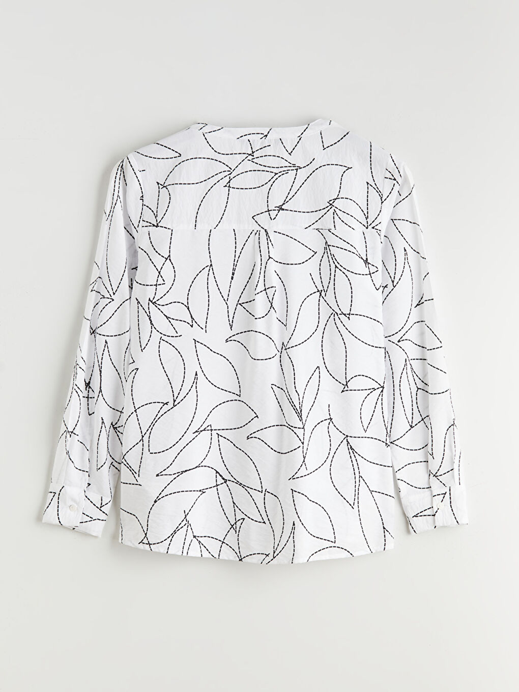 Asymmetrischer Ausschnitt Gemusterte Bluse-5