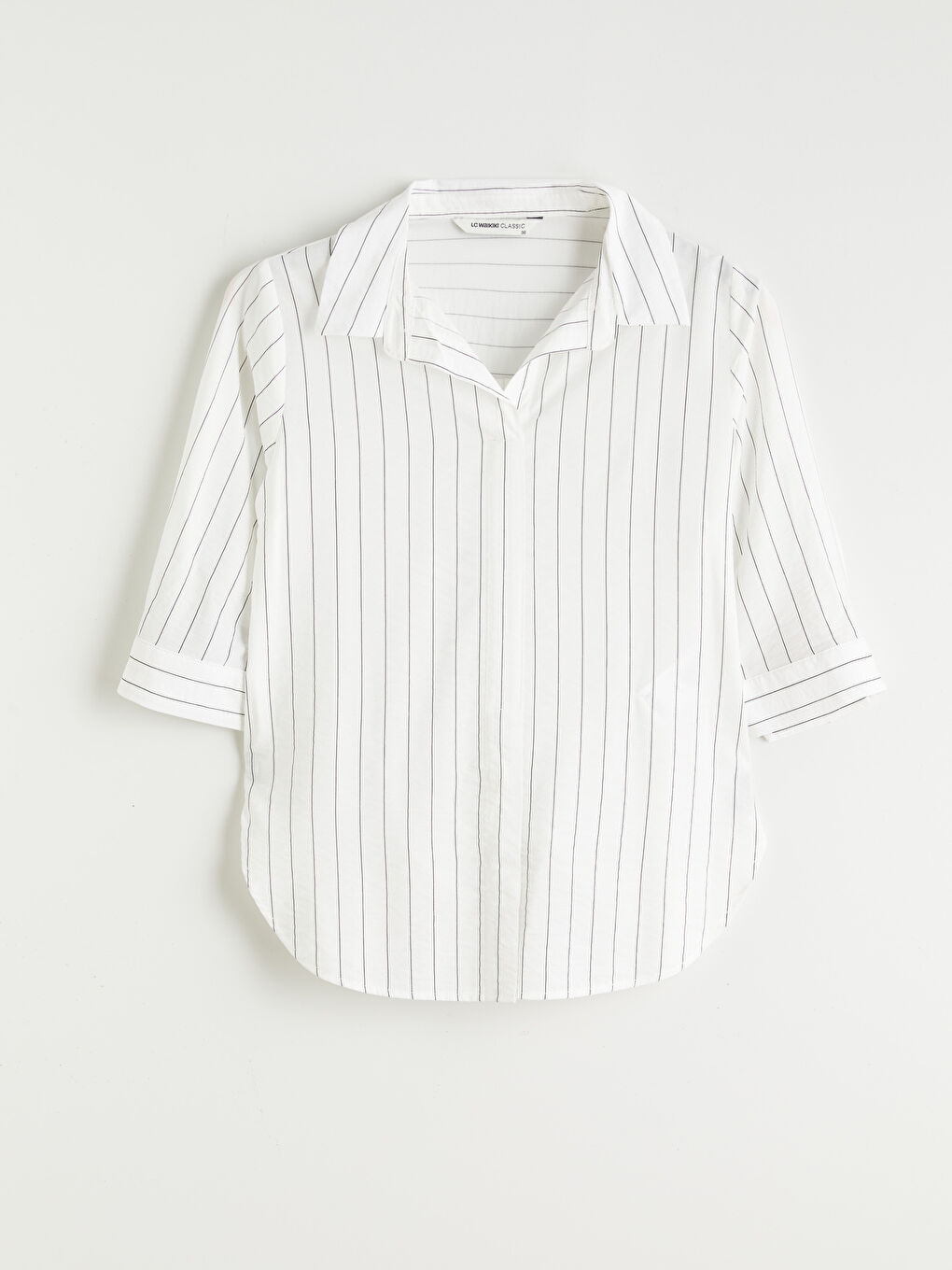 Striped Blouse with a Collared Neckline-4