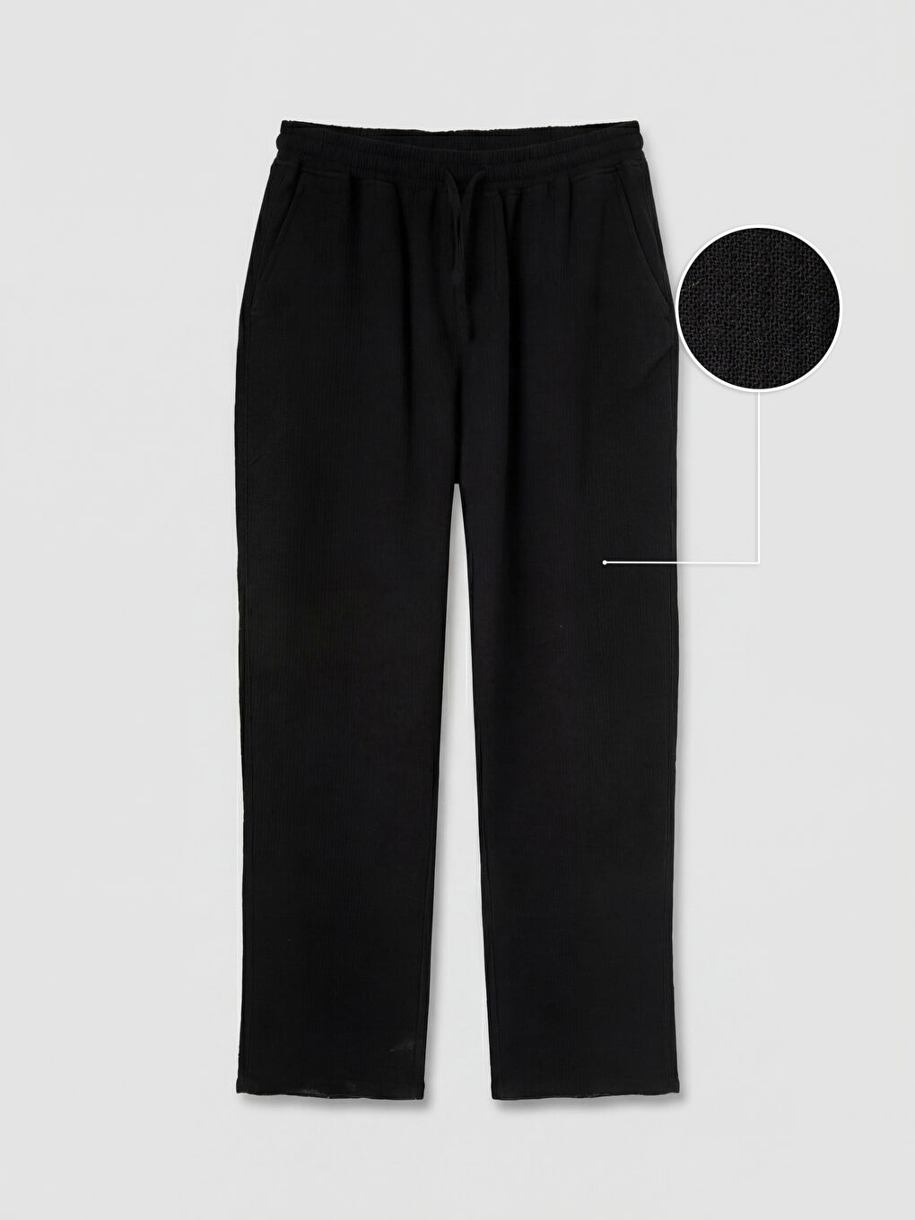 Relaxed Fit Muslin Men's Textured Trousers-4