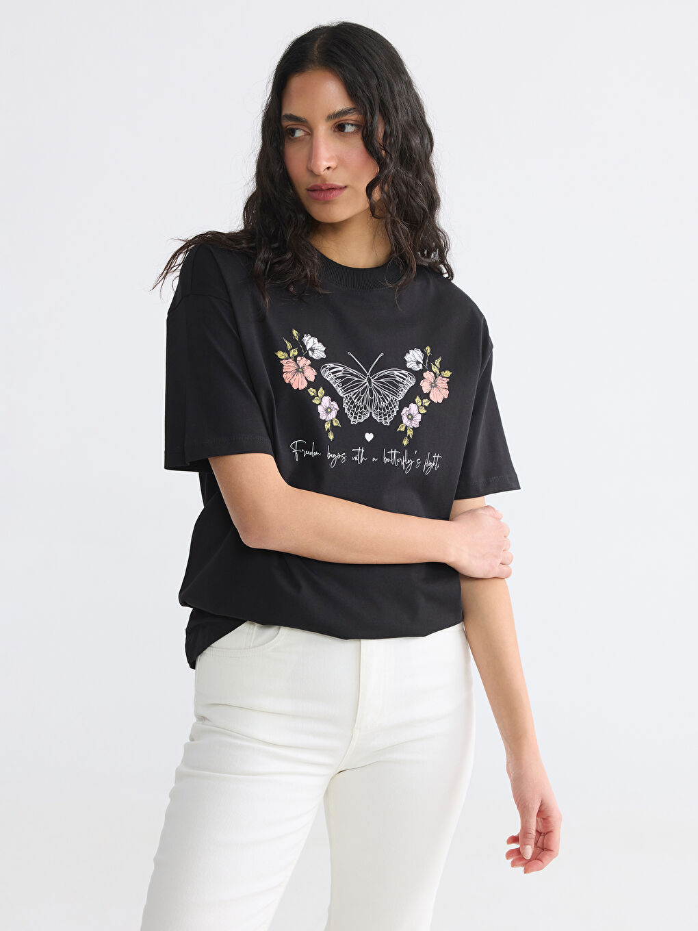 Crew Neck Printed Women's T-Shirt