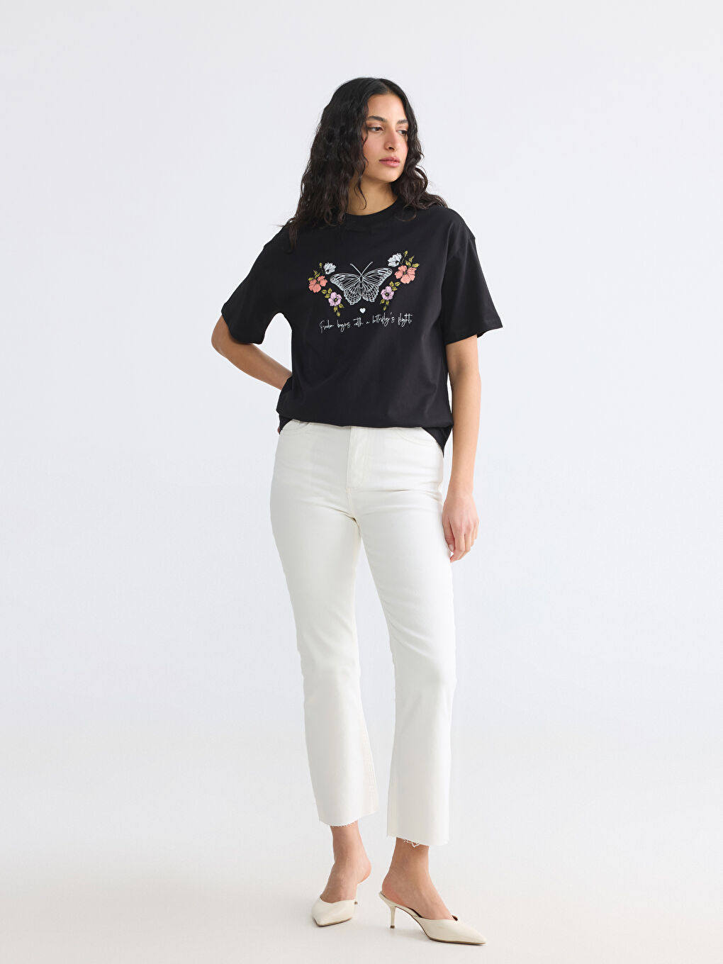 Crew Neck Printed Women's T-Shirt-1