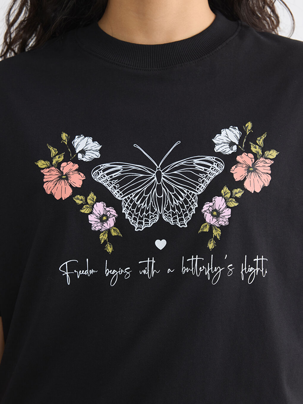 Crew Neck Printed Women's T-Shirt-2