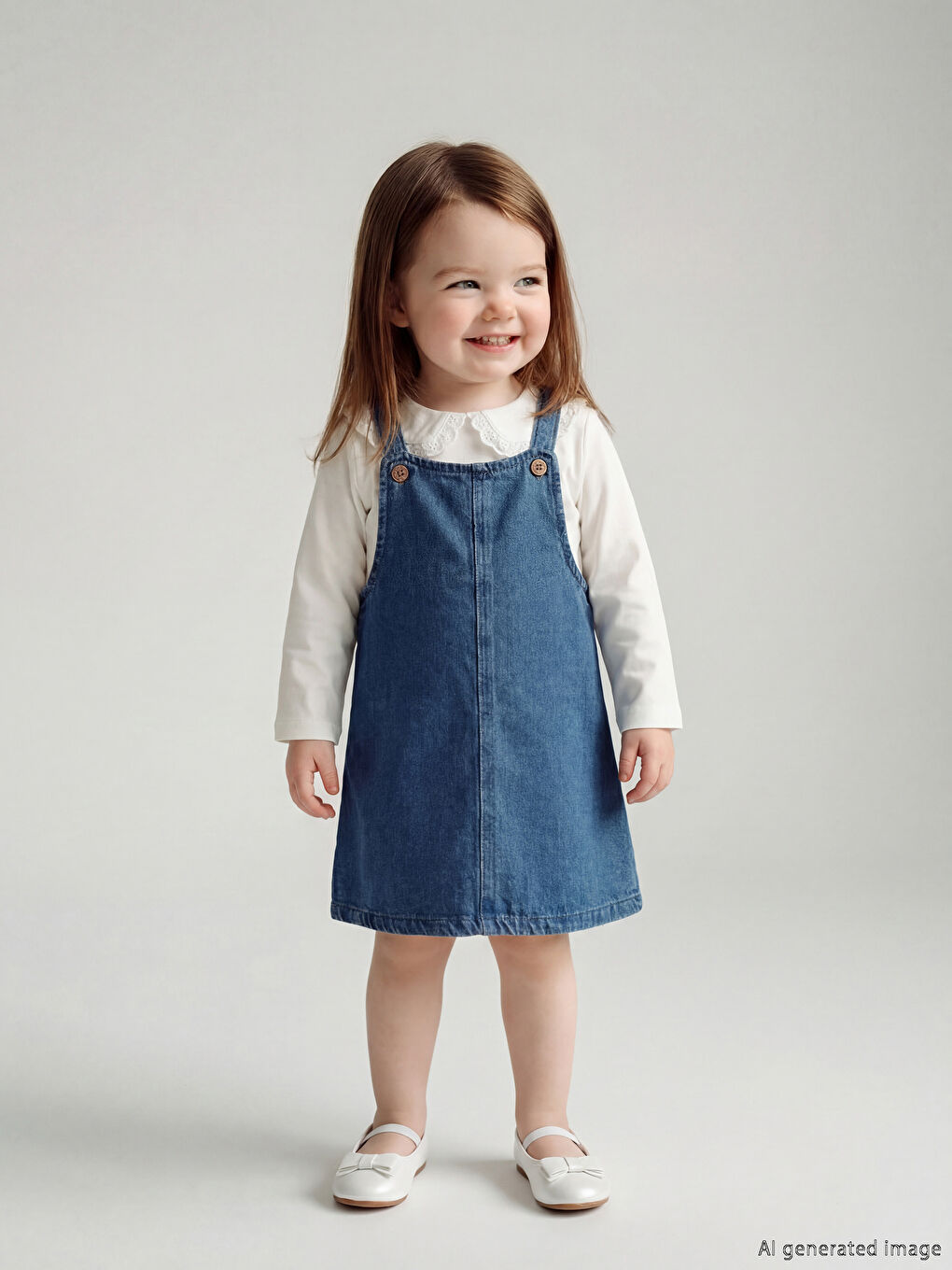 Baby Girls' Denim Pinafore Dress and T-shirt