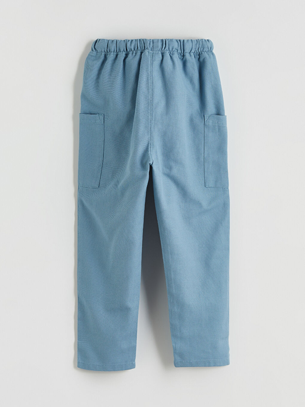 Mavi Beli Lastikli Keten Karışımlı Erkek Çocuk Pantolon-2