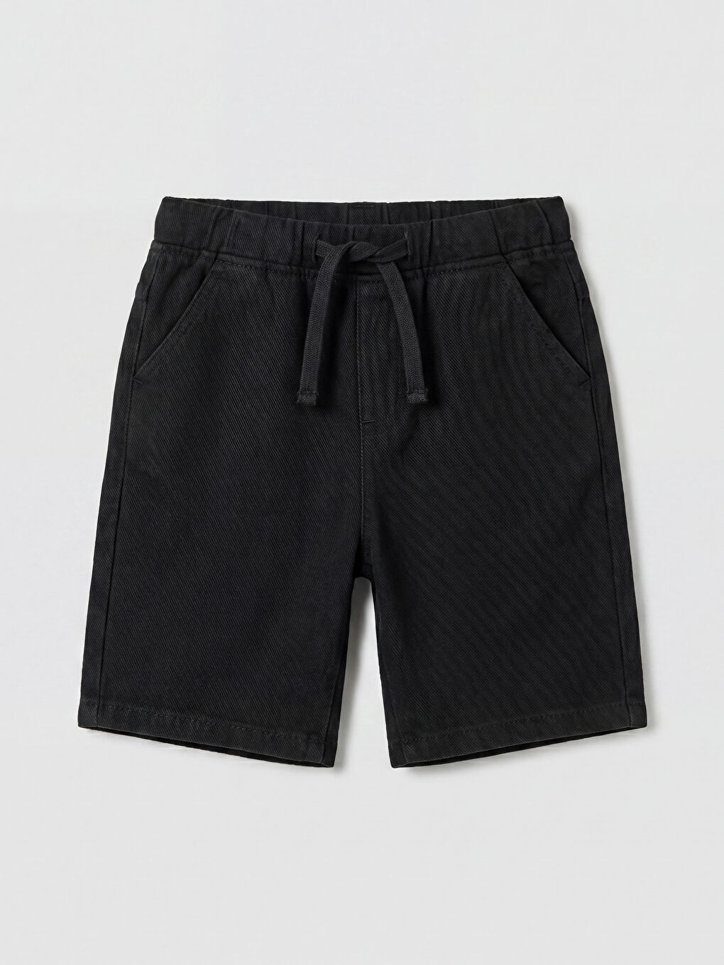 Siyah Beli Lastikli Erkek Çocuk Gabardin Şort