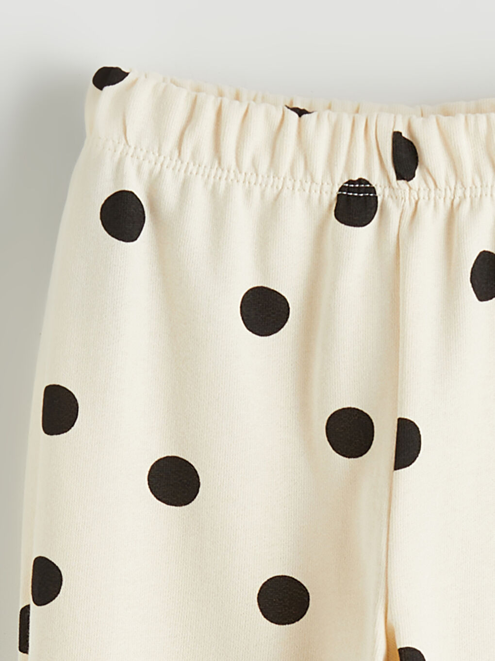 Ekru Puantiyeli Kız Çocuk Jogger Eşofman Altı-1