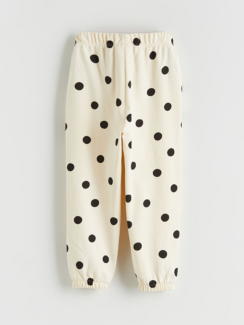 Ekru Puantiyeli Kız Çocuk Jogger Eşofman Altı-2