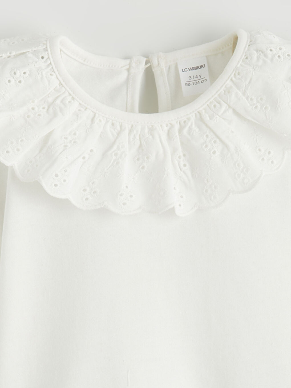 Ekru Bebe Yaka Kız Çocuk Bluz-1