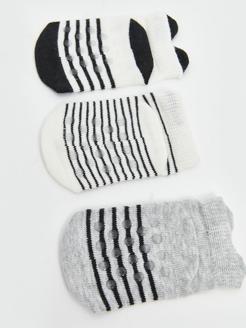 Ekru Desenli Erkek Bebek Patik Çorap 5'li-2