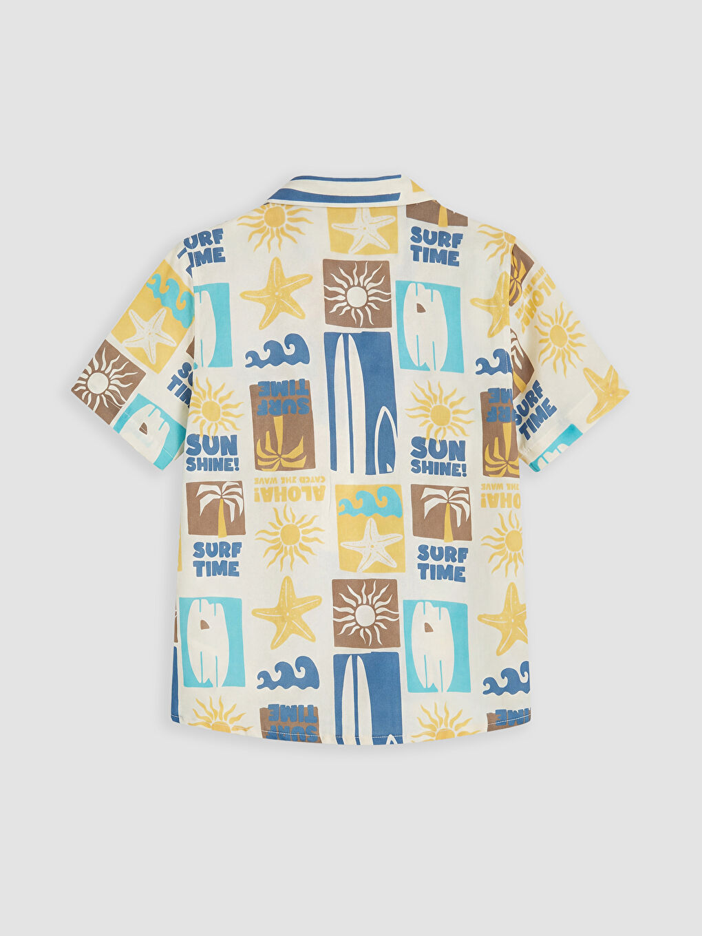 Bej Desenli Erkek Çocuk Gömlek-1