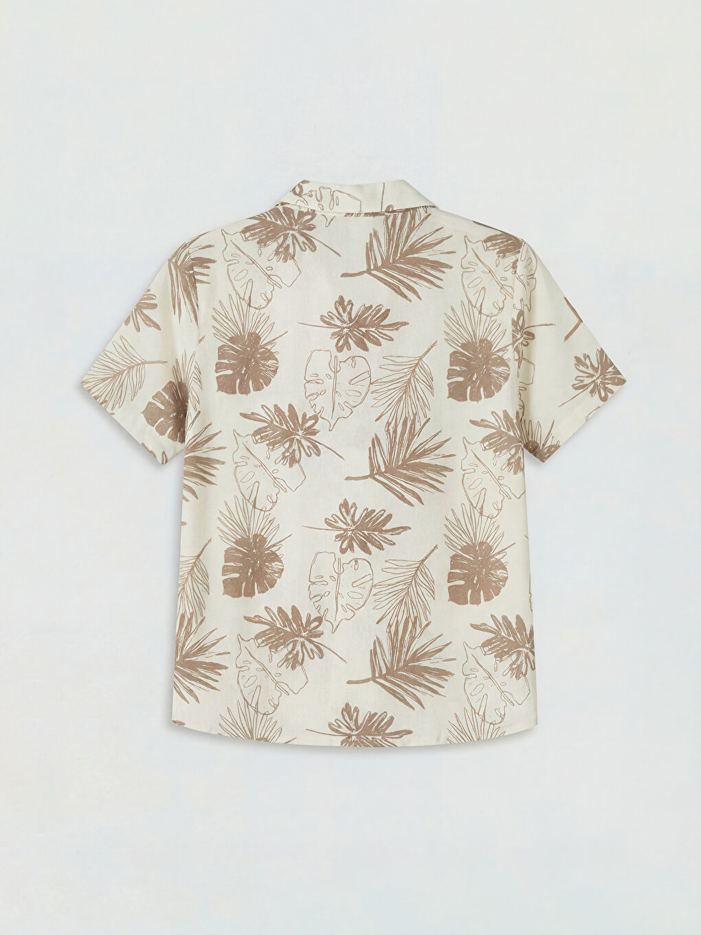 Kahverengi Kısa Kollu Erkek Çocuk Gömlek-1