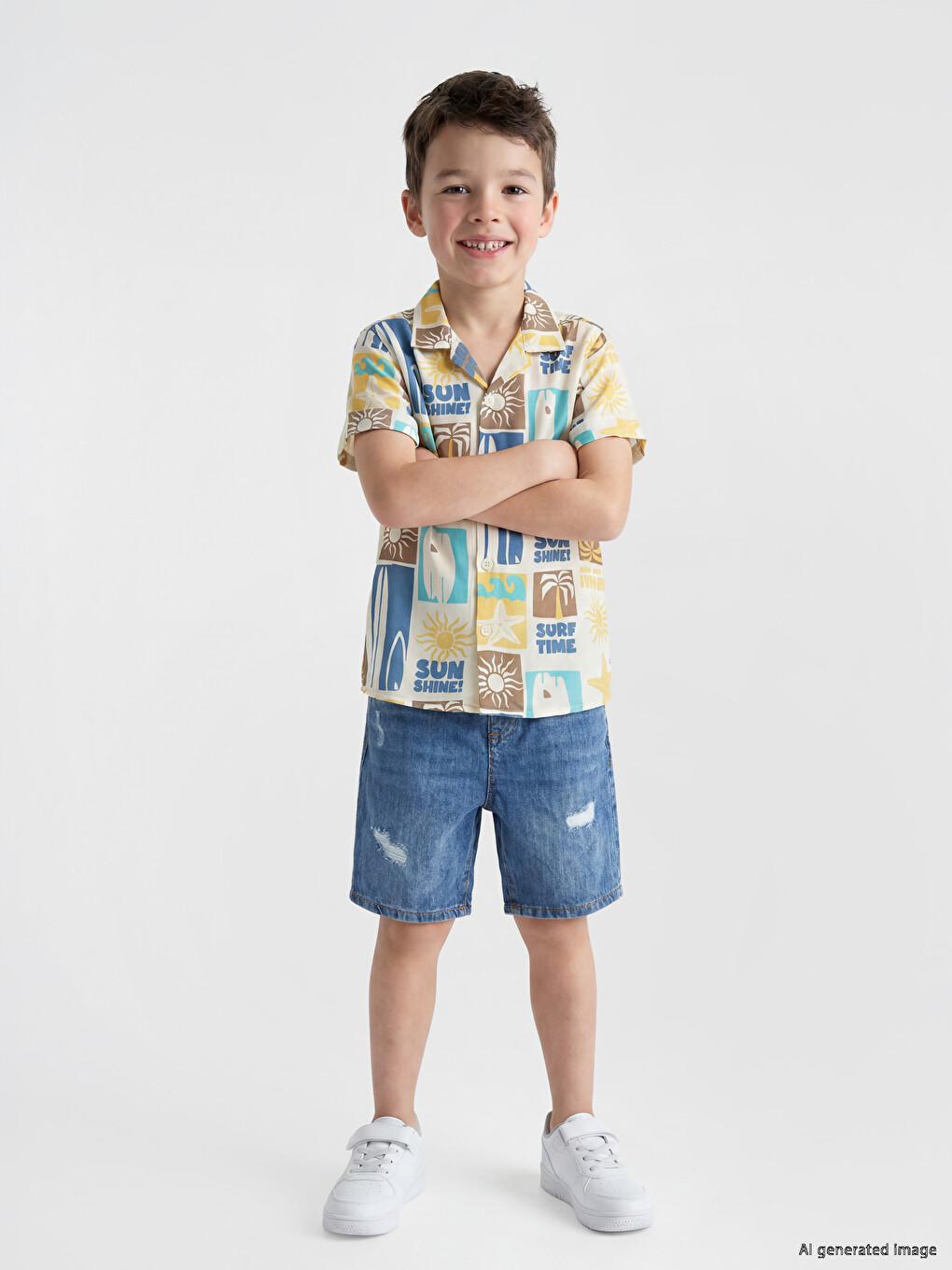 Patterned Boys' Shirt-1