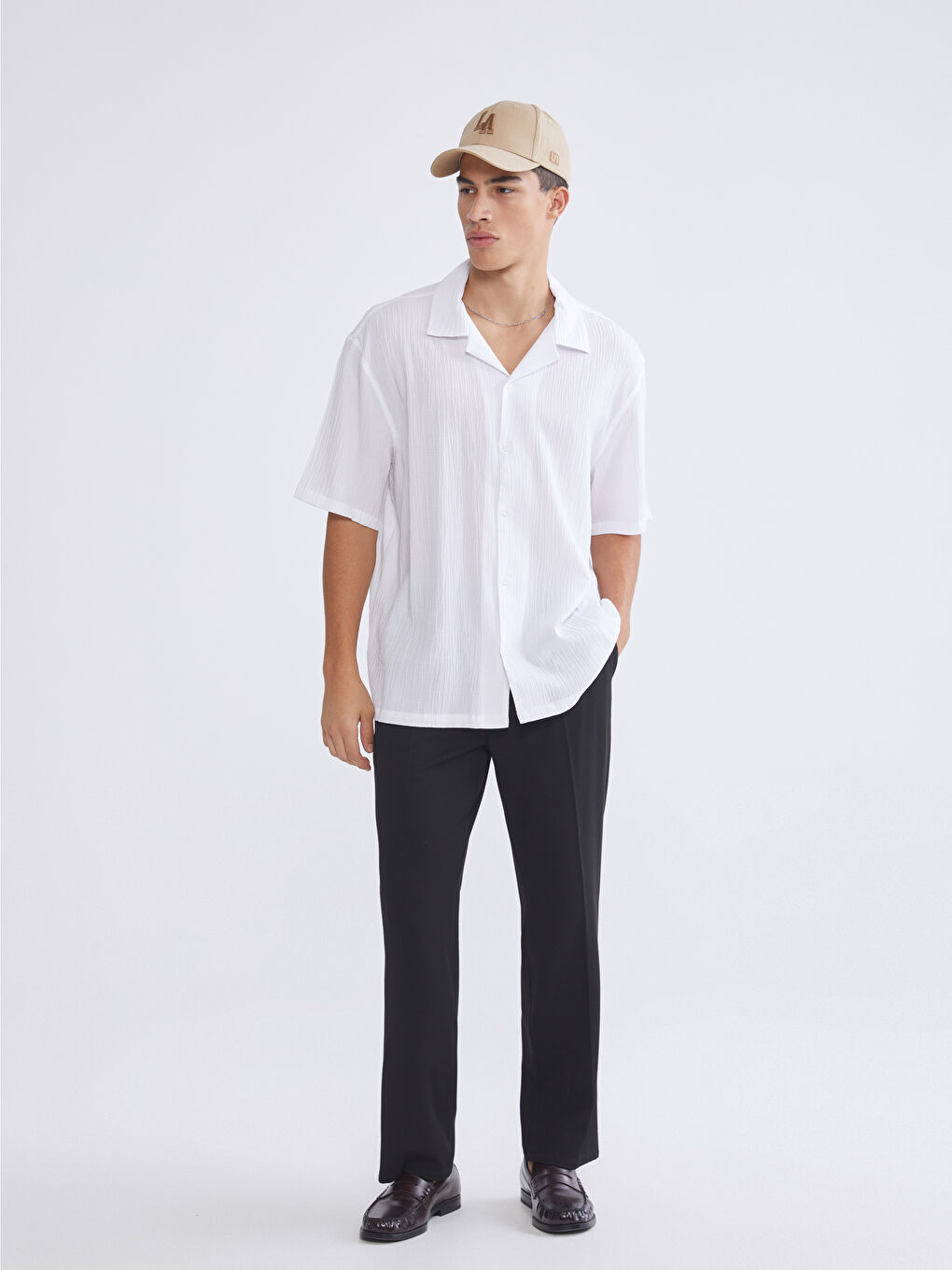 Regular Fit Camp Collar Man Shirt-1