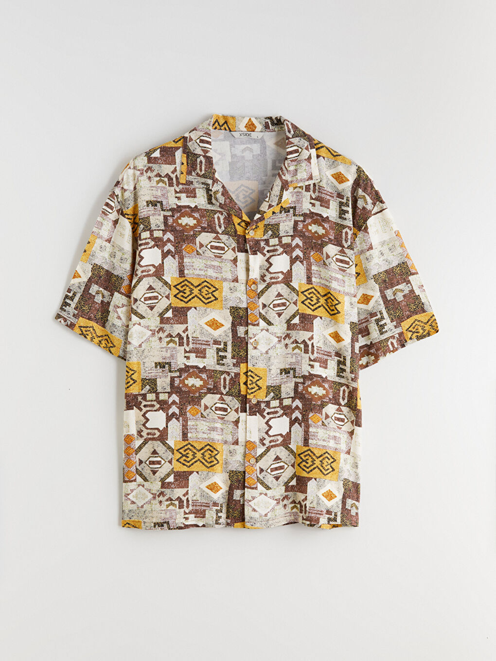 Regular Fit Patterned Viscose Men's Shirt-4