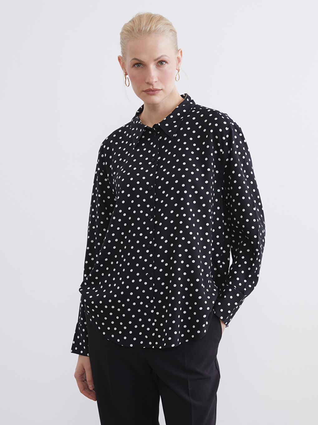 Polka Dot Oversized Women's Shirt