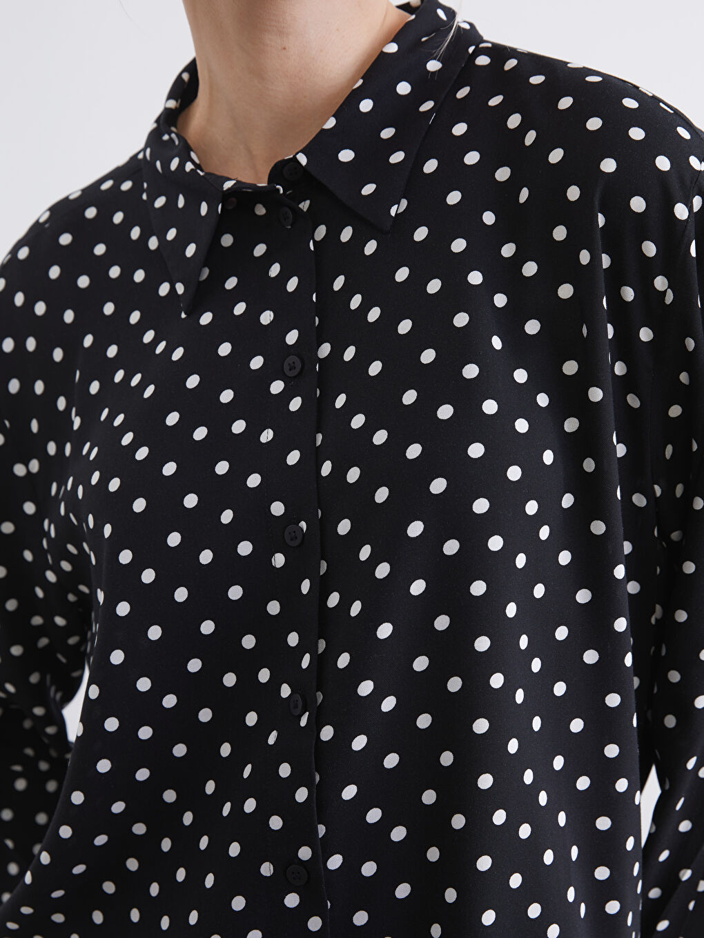 Polka Dot Oversized Women's Shirt-2
