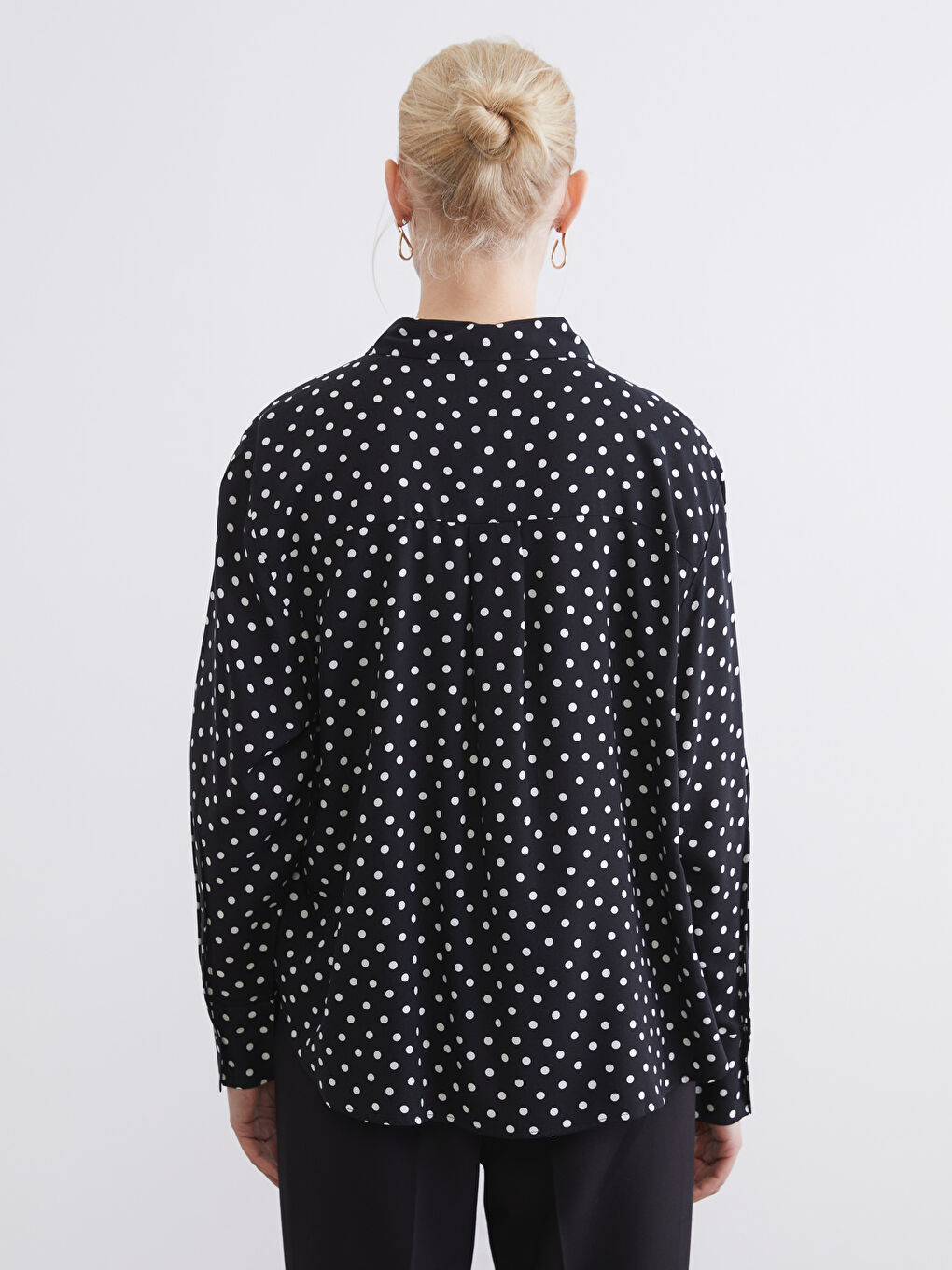 Polka Dot Oversized Women's Shirt-3