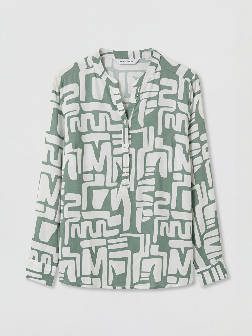 Notch Neck Patterned Blouse