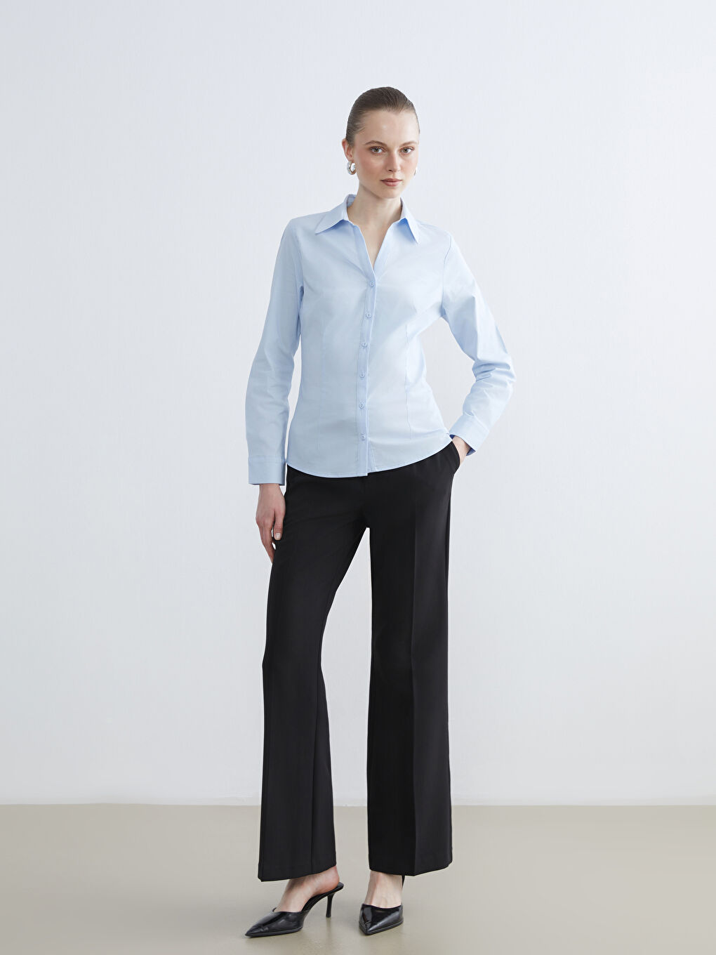 Mavi Regular Fit Poplin Kadın Gömlek-3