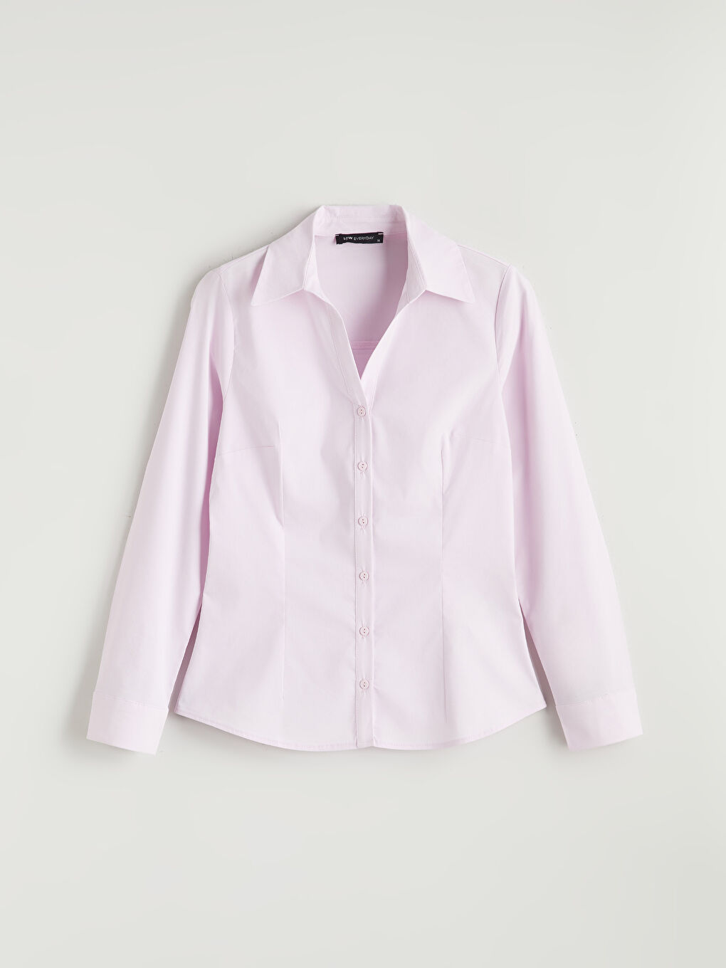 Pembe Regular Fit Poplin Kadın Gömlek-4