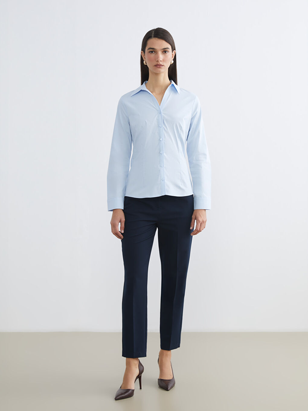 Mavi Regular Fit Poplin Kadın Gömlek-2