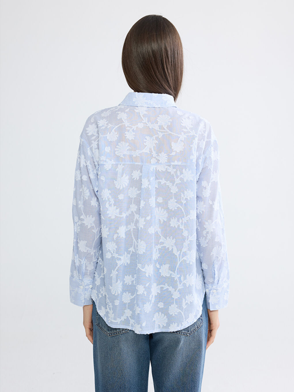 Women's Shirt with Floral Embroidery-3