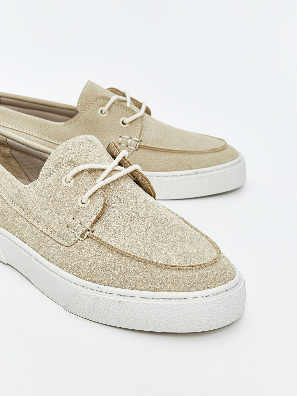 Bej Bağcıklı Erkek Loafer Ayakkabı-2