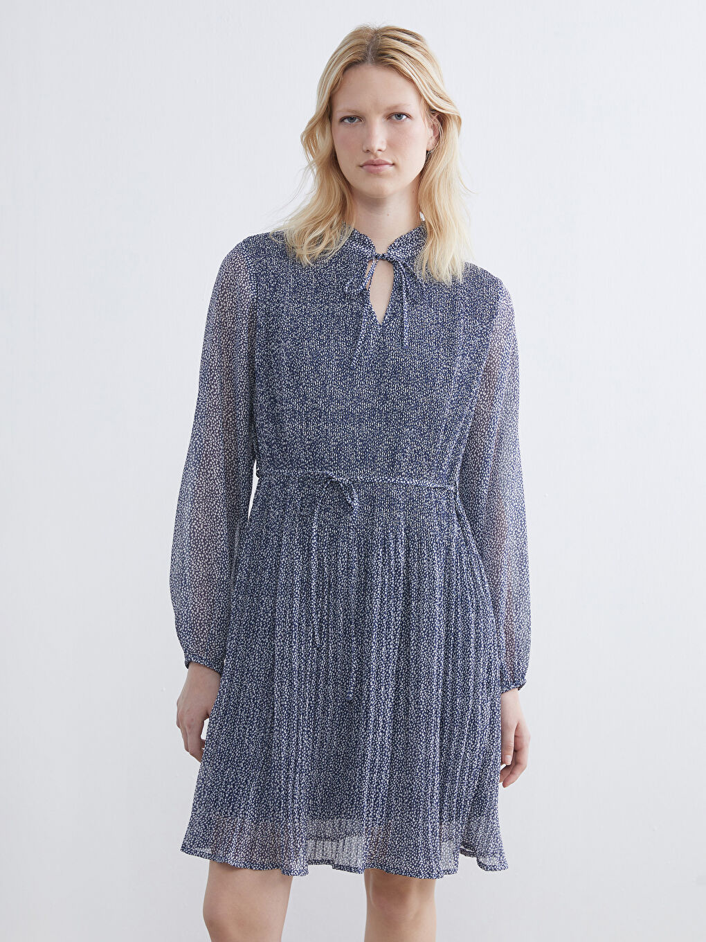 Женщины Голубой Платье-1