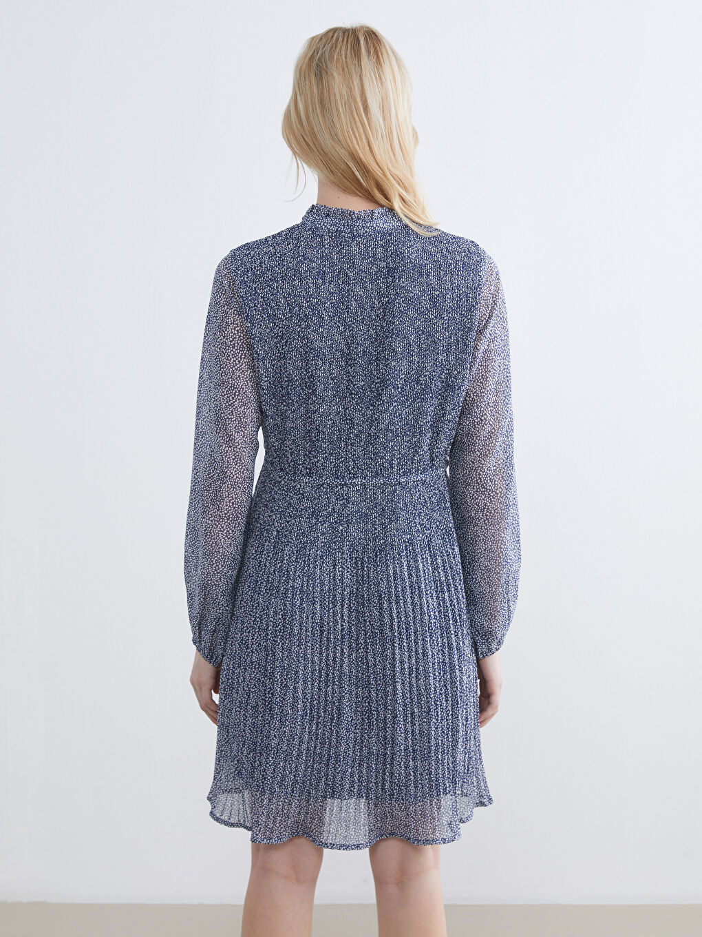 Женщины Голубой Платье-3