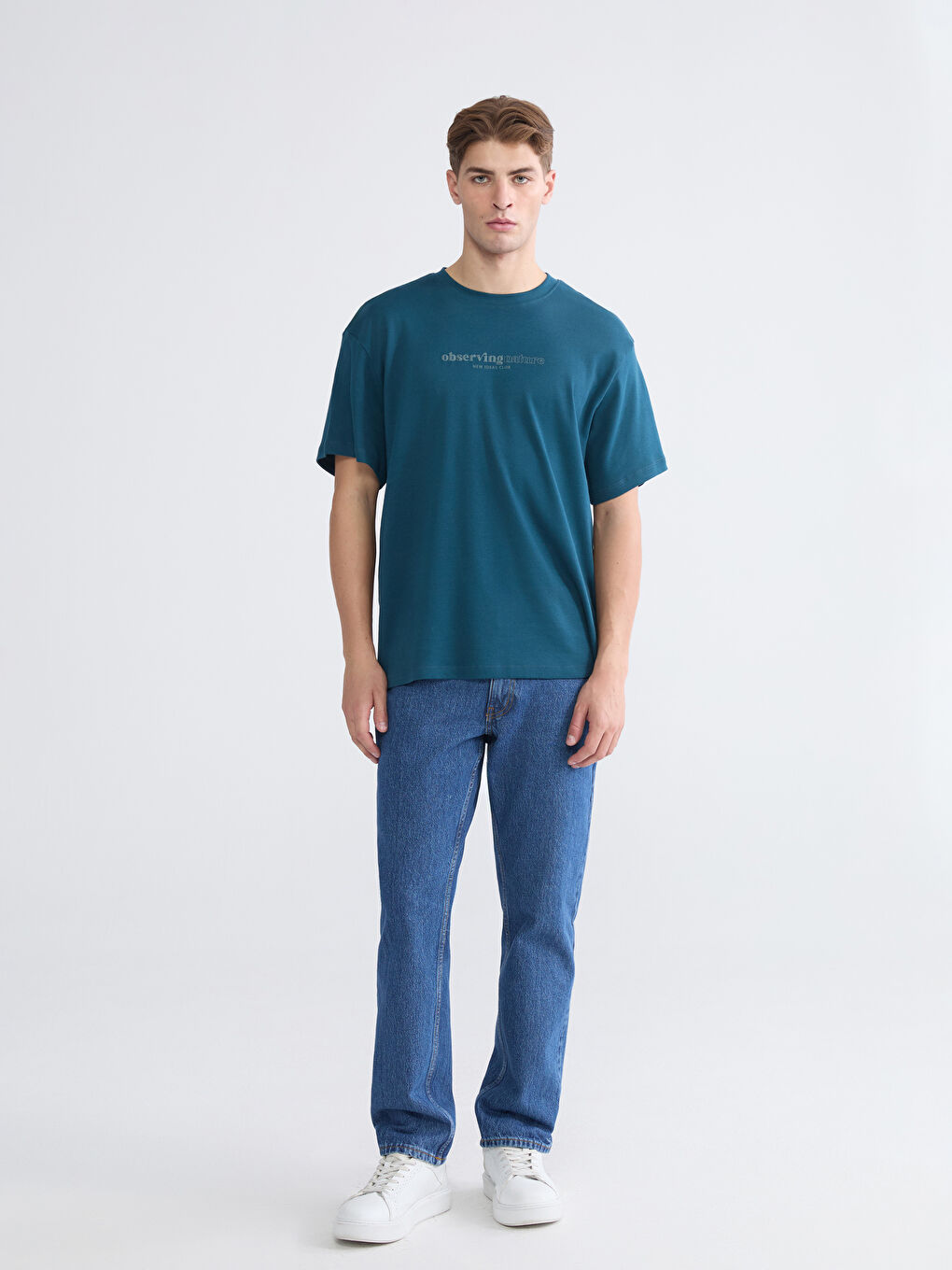 Crew Neck Printed Jersey Men's T-Shirt-1