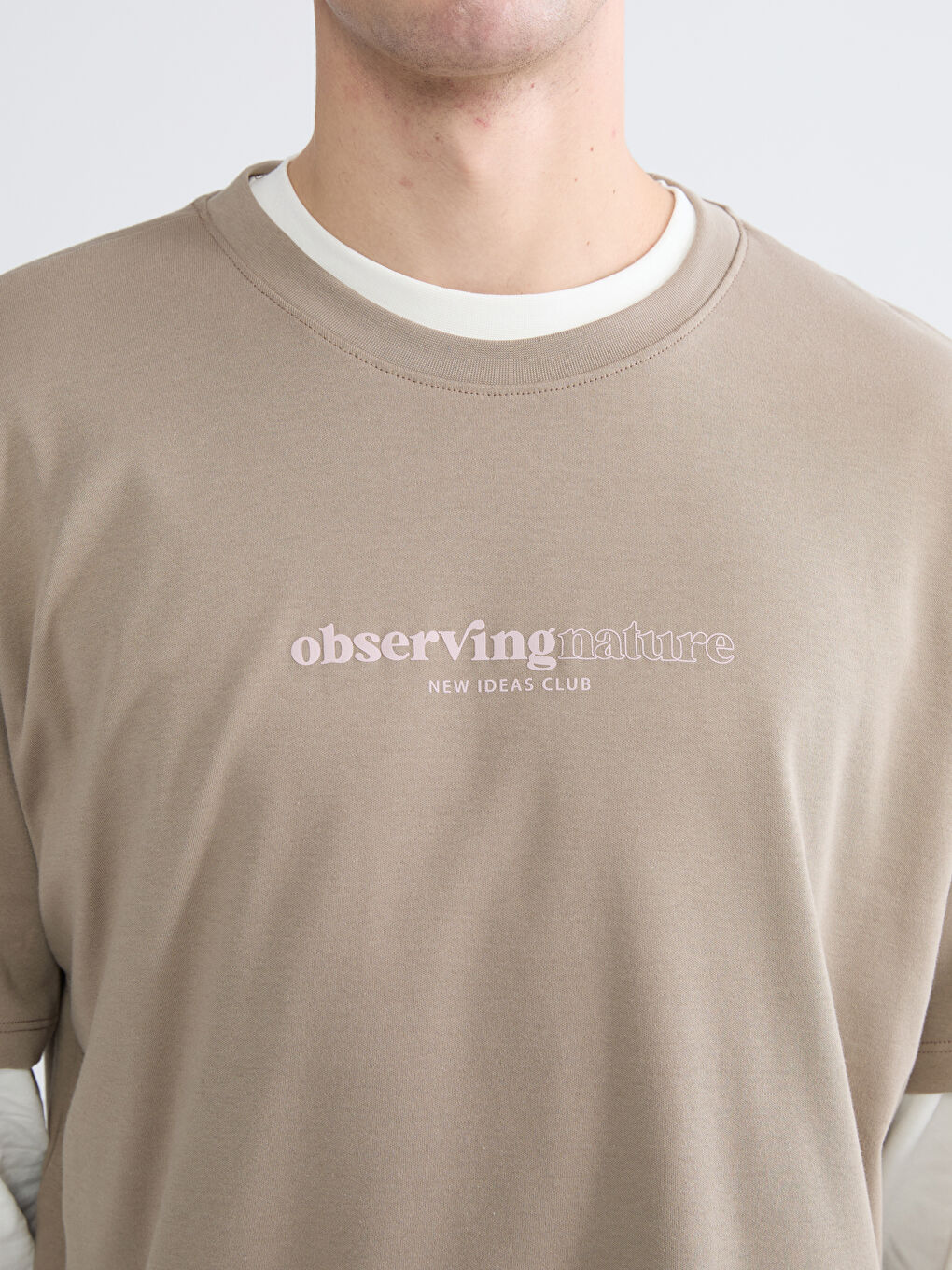 تيشيرت رجالي ياقة دائرية مطبوع جيرسي-2