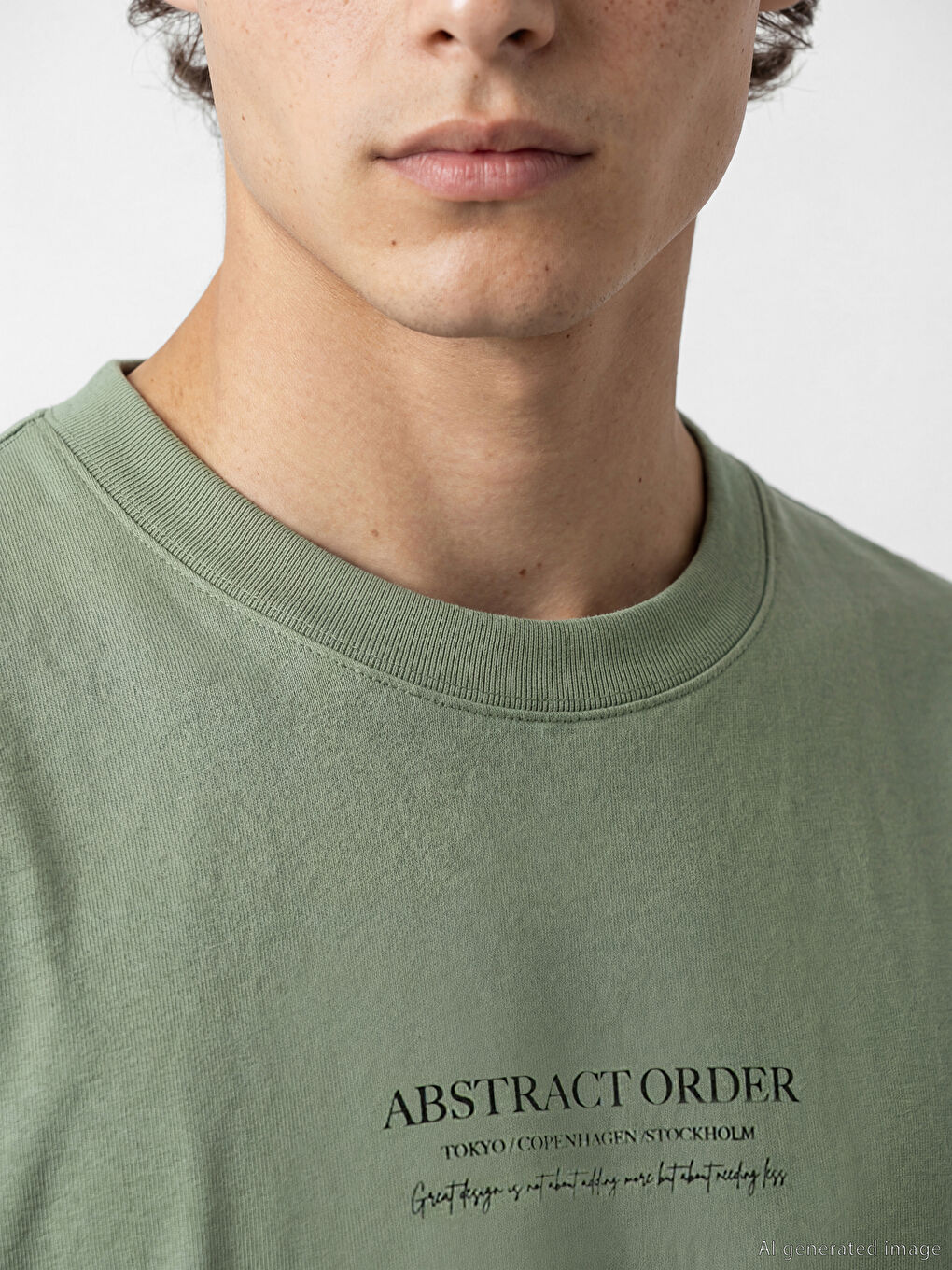 T-shirt Homme en Jersey Imprimé à Col Rond-2