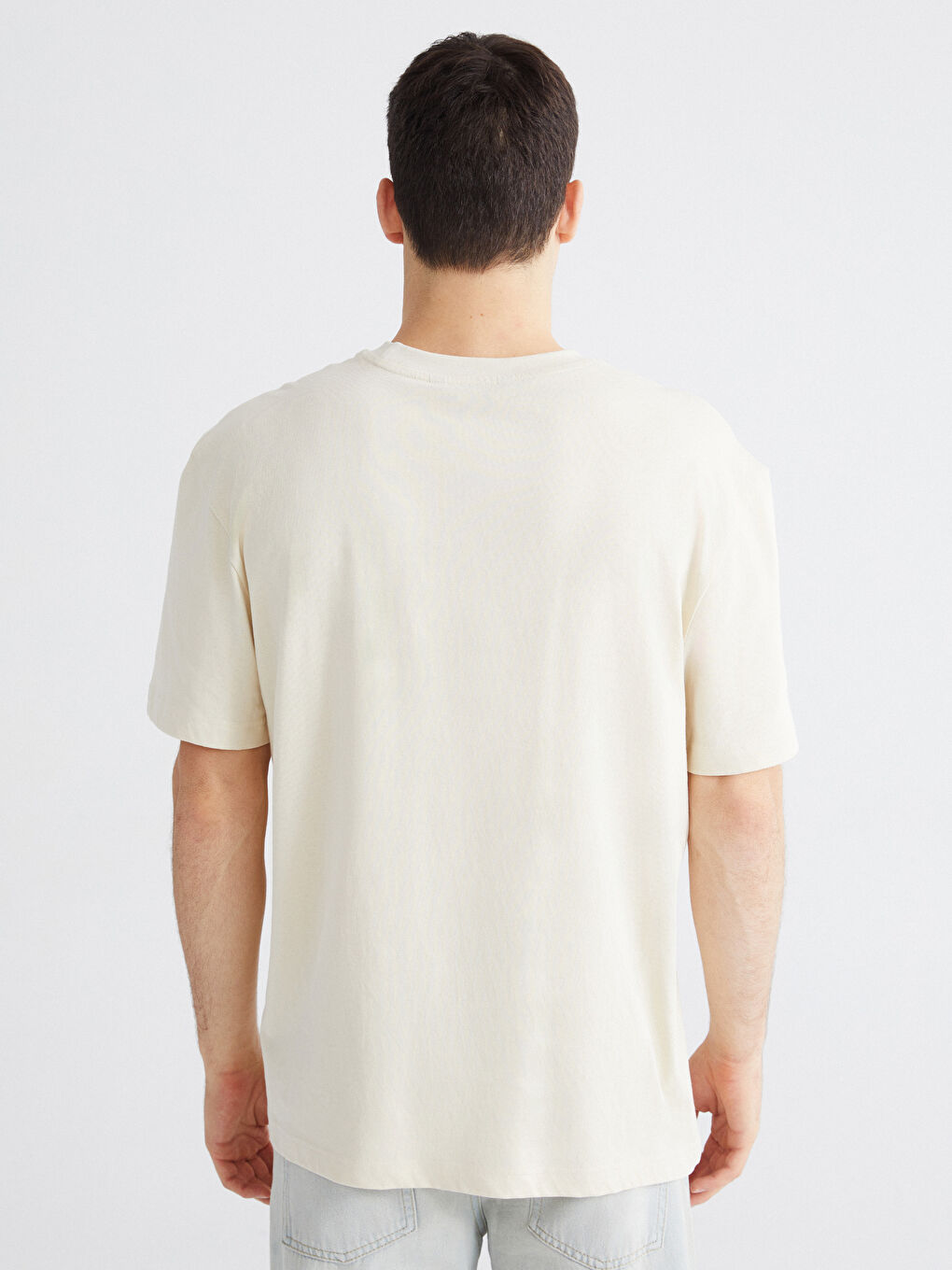 تيشيرت رجالي ياقة دائرية مطبوع جيرسي-3