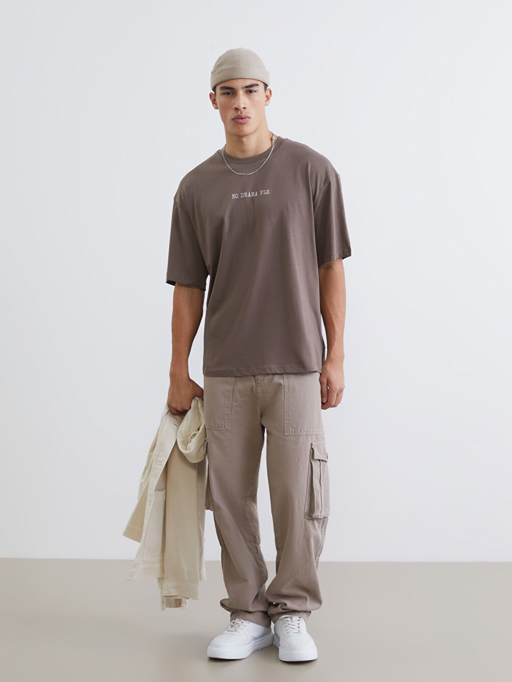 تيشيرت رجالي ياقة دائرية مطبوع جيرسي-1