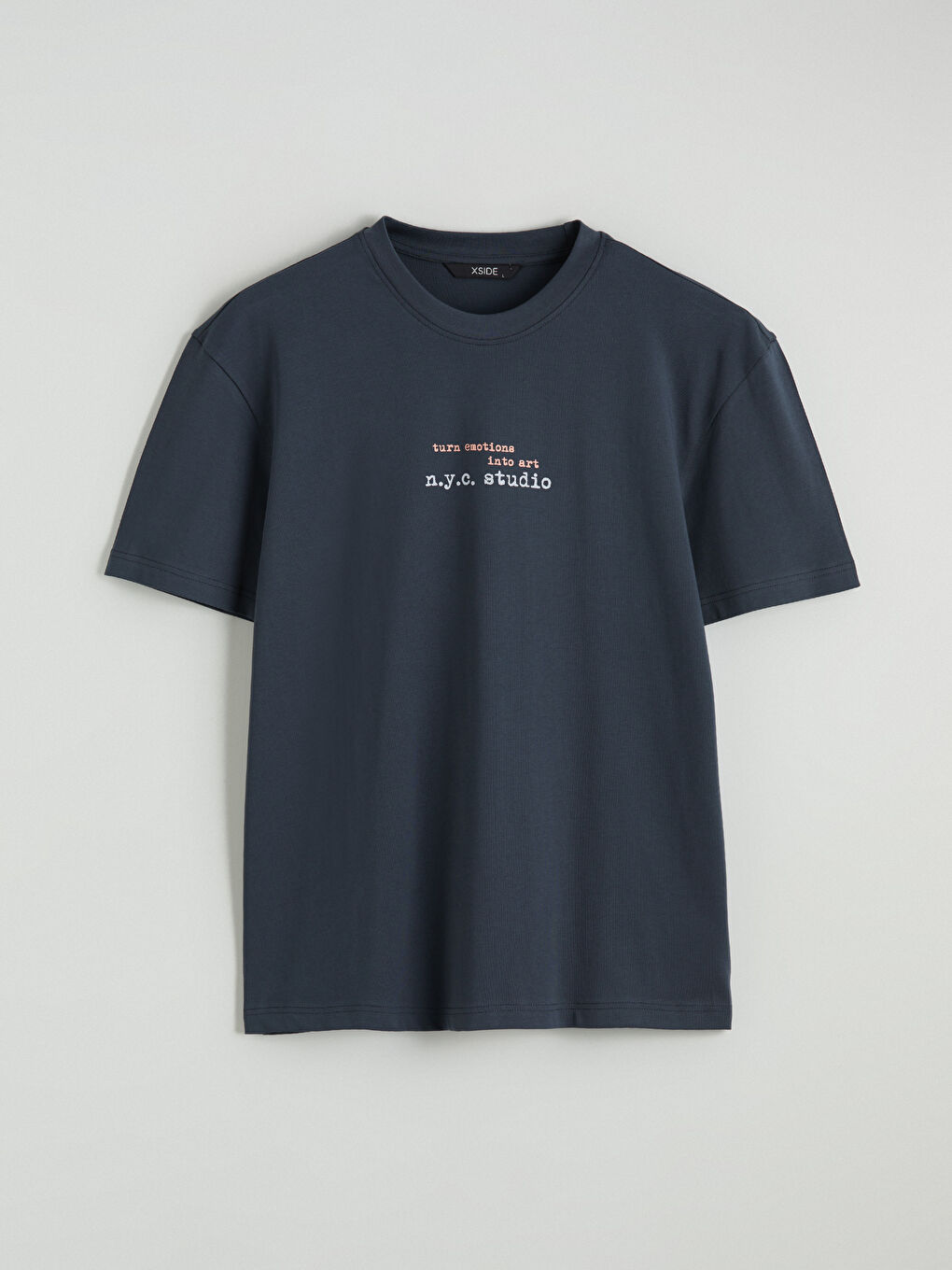 تيشيرت رجالي ياقة دائرية مطبوع جيرسي-4