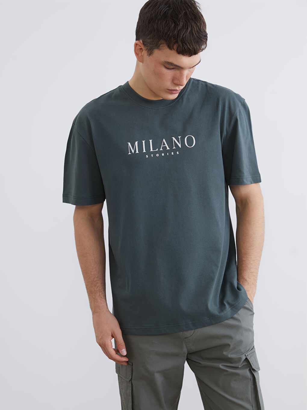 Crew Neck Milano Printed Jersey Men's T-Shirt