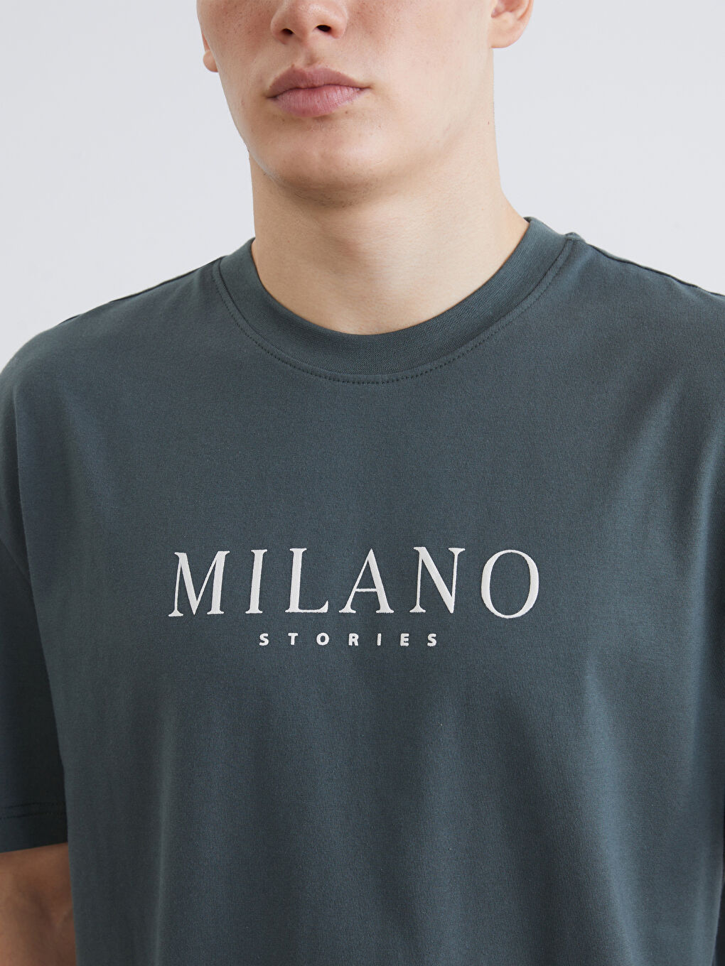 Crew Neck Milano Printed Jersey Men's T-Shirt-2