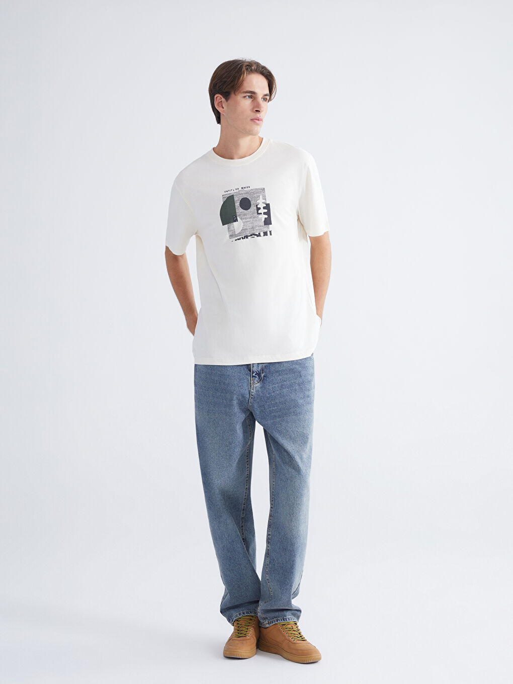 تيشيرت رجالي برقبة دائرية مطبوع من قماش جيرسي-1