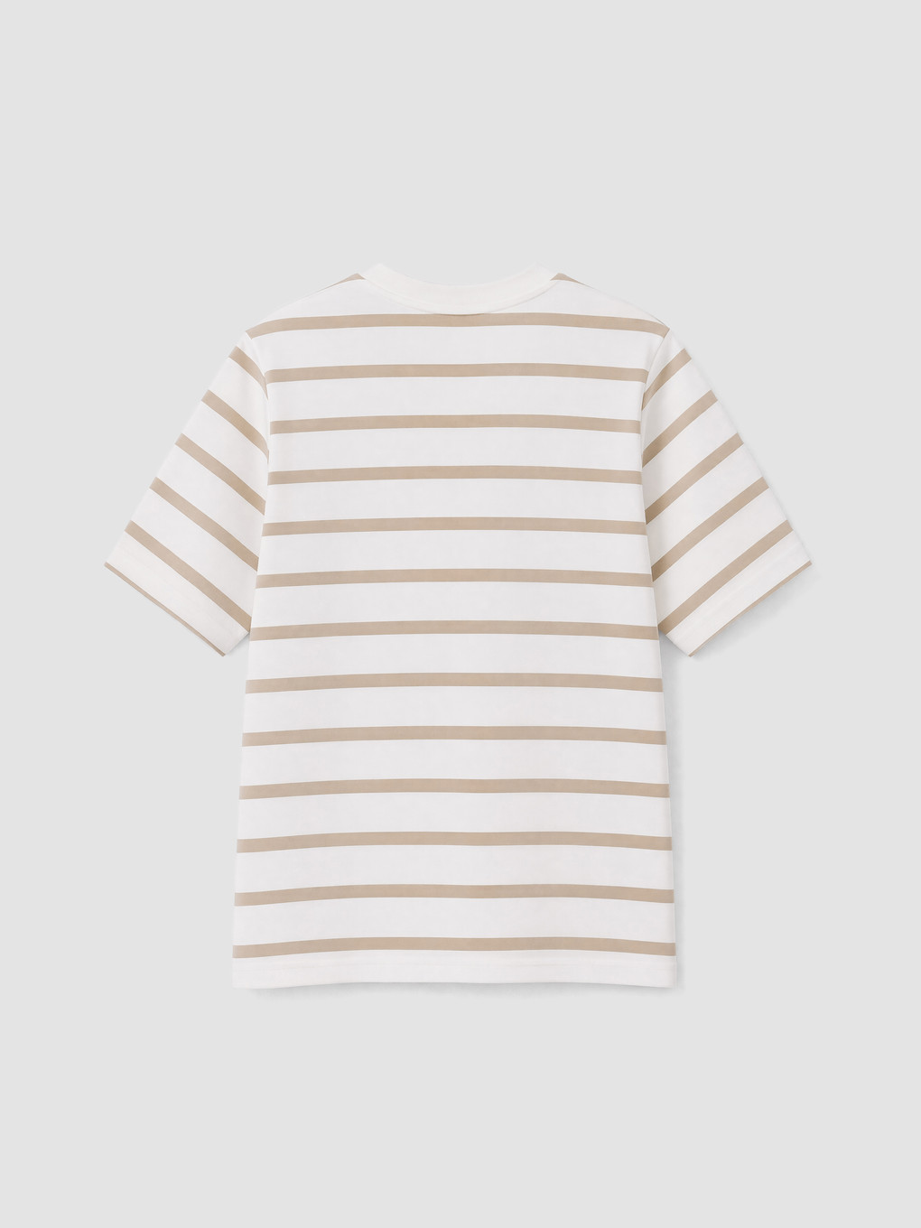 Tricou Vărgat Basic Cu Guler Rotund Pentru Bărbați-6