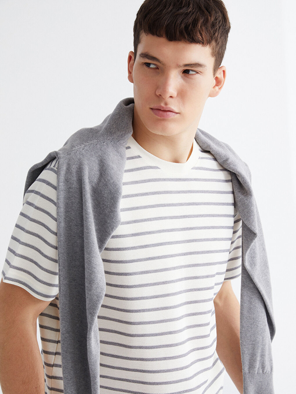 Crew Neck Striped Men's T-Shirt